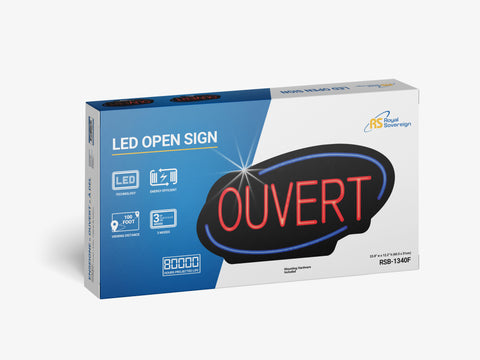 Colour box Package Design (LED Open Sign-French)