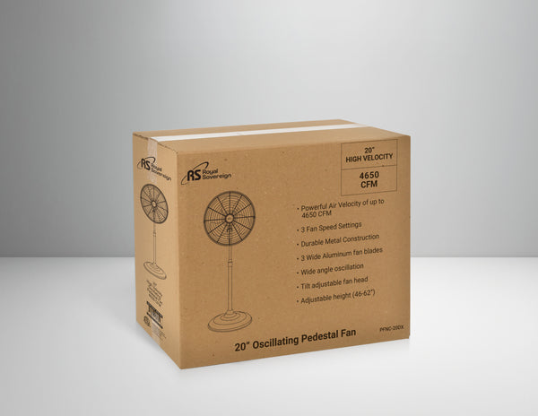 Brown box Package Design (Commercial Pedestal Fan)