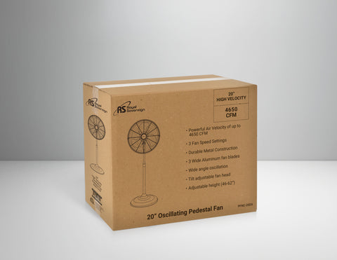 Brown box Package Design (Commercial Pedestal Fan)