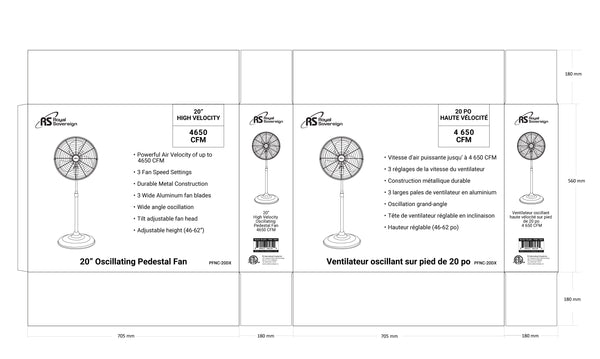 Brown box Package Design (Commercial Pedestal Fan)