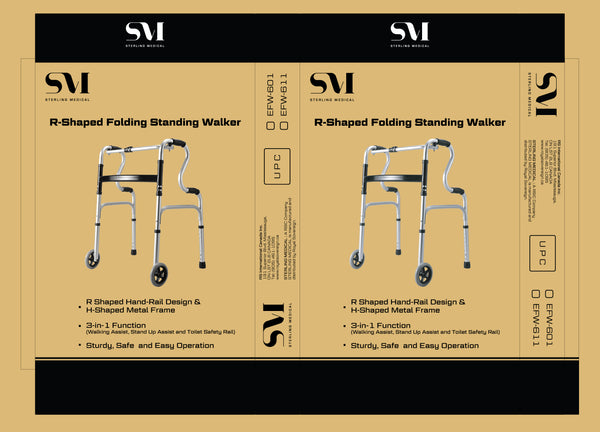 Brown box Package Design (R-Shaped Folding Standing Walker-RMS)
