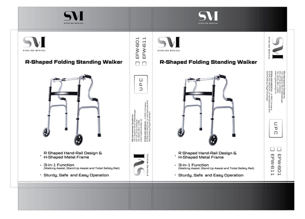 Colour box Package Design (R-Shaped Folding Standing Walker-SM)